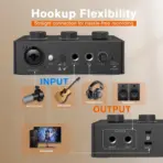 FIFINE AMPLI1 USB Audio Mixer – 48V Phantom Power, XLR Mic & Instrument Inputs, 3-Channel Interface, Direct Monitor, Gain Control, Studio-Quality Streaming & Recording - Image 8