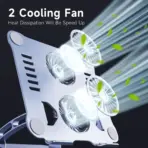 N82 Laptop Cooler with Dual RGB Fans & 360° Rotating Base – Foldable Stand for 12"-15.9" Laptops, Aluminum + Silicone + ABS - Image 4