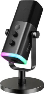 FIFINE AMPLIGAME AM8 USB/XLR Dynamic Microphone – Black | RGB Lighting, Tap-to-Mute, Cardioid Pattern, Volume & Monitoring Controls, Dual Connection for Gaming & Streaming - Image 2