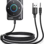 UGREEN Bluetooth 5.4 Aux Car Adapter With Enhanced Connection, Noise Cancellation, Nylon Braided Cable, Plug & Play For Hands-Free Calls, Stereo Audio, Dual Device Pairing