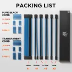 AsiaHorse 18AWG Blue-Grey-Black Sleeved PSU Extension Cable Kit – 6 Pack, 300mm, PET Braided, Phosphor Copper Terminals, Durable & Flexible Cable Management Solution - Image 5