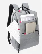 Laptop Backpack - for Tablets & Laptops up to 15.6" - Waterproof - Electronics Protection  - Scratchproof - Travel Friendly - Organized Compartments - USB Charge Port - Slim Casual Business Design - Heavy Duty - 42 x 12 x 30 cm - GREY - Image 3