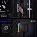 AsiaHorse 24 Pin 90° ATX Adapter with ARGB Lighting | Easy Cable Management, 5V 3-Pin Sync, 6 Addressable LEDs, Universal ATX Compatibility - Black - Image 5