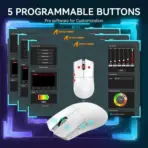 ATTACK SHARK X11 Tri-Mode Wireless Gaming Mouse – 62g Ultra-Light, 22000 DPI PAW3311 Sensor, RGB Dock, Ergonomic, 65h Battery, Programmable | White - Image 4