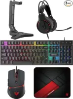 Fantech P51 5 in 1 Power Bundle : Flash HQ53 Headset , Tower II AC304 Headset Stand , Shikari K515 Gaming Keyboard , Vigil MP356 Mousepad ,  Crypto VX7 Gaming Mouse