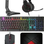 Fantech P51 5 in 1 Power Bundle : Flash HQ53 Headset , Tower II AC304 Headset Stand , Shikari K515 Gaming Keyboard , Vigil MP356 Mousepad ,  Crypto VX7 Gaming Mouse