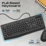 Promate Wired Keyboard and Mouse Combo, Ergonomic Slim Full-Size Quiet Keyboard, 2400 DPI Ambidextrous Mouse, Spill-Resistance, Media Keys, Plug and Play for Windows , iMac, MacBook Pro, Dell, Combo-CM4 - EN/AR - Image 3