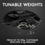 Logitech G502 HERO High Performance Wired Gaming Mouse, HERO 25K Sensor, 25,600 DPI, RGB, Adjustable Weights, 11 Programmable Buttons, On-Board Memory, PC / Mac - Image 6