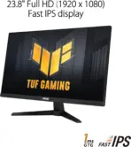 ASUS TUF Gaming VG249QM1A 23.8” FHD Fast IPS Gaming Monitor with 270Hz Overclockable Refresh Rate, 1ms Response Time, FreeSync Premium, G-Sync Compatibility & ELMB Technology | BLACK  - Image 3