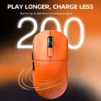 ATTACK SHARK X3 Orange Tri-Mode Wireless Gaming Mouse | 49g Ultralight, PAW3395 Sensor, 26K DPI, Kailh GM8.0 Switches, 650 IPS, 50G, BT/2.4G/USB-C, 5 Programmable Buttons - Image 3