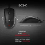 BenQ EC2-C Zowie Ergonomic Gaming Mouse | Professional Esports Performance | Lighter Weight | Driverless | Paracord Cable | 24-Step Scroll Wheel | Matte Black | Medium Size - Image 5