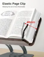 Reading B3 Stand – Foldable 360° Rotating Book/Laptop/Tablet Holder, Natural Rubber Wood & Aluminum, Height Adjustable, 10kg Load, Graphite Finish - Image 5