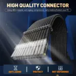ASIAHORSE Transparent Sleeved PSU Extension Cable 4 Kit – 16AWG UL1007 Wires, 24-Pin ATX, PCIe 6+2, CPU 4+4, PET Braided, 30cm Length, Gold-Plated Terminals – Black - Image 4