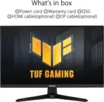 ASUS TUF Gaming VG249QM1A 23.8” FHD Fast IPS Gaming Monitor with 270Hz Overclockable Refresh Rate, 1ms Response Time, FreeSync Premium, G-Sync Compatibility & ELMB Technology | BLACK  - Image 7