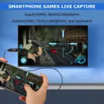 4K HDMI Video Capture Card for Streaming, Gaming, Live Broadcasting - Plug and Play Audio Capture Adapter HDMI to USB 2.0 - Image 5