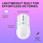 HyperX Pulsefire Haste 2 Core Wireless Gaming Mouse, 12,000 DPI, 100 Hours Battery Life, Dual Wireless, Lightweight 70g, RGB Lighting, TTC Gold Switches, NVIDIA Reflex Validated | WHITE - Image 8