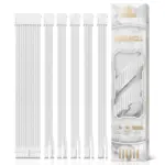 ASIAHORSE Snow Series PSU Cable Extension Kit – 16AWG Cotton Sleeved, 6-Pack, Double CPU Support, 300mm Length, PET Braided, Gold-Plated Terminals, White