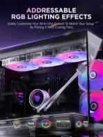ASIAHORSE Knight W360 ARGB AIO Liquid Cooler White – 360mm Radiator, LCD Display, 3 ARGB Fans, Dual-Pump Design, 330W Cooling, 400mm Tubes, Copper Base - Image 4