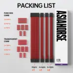 ASIAHORSE 18AWG Red PSU Cable Extension Kit – 4 Pack (24-Pin ATX, 4+4 Pin EPS, 2x PCI-E 6+2) Braided Sleeved, Soft Nylon, Cable Combs, Universal Compatibility - Image 7