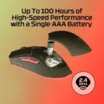 HyperX Pulsefire Haste 2 Core Wireless Gaming Mouse, 12,000 DPI, 100 Hours Battery Life, Dual Wireless, Lightweight 70g, RGB Lighting, TTC Gold Switches, NVIDIA Reflex Validated | BLACK  - Image 4