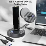 USB 3.2 Gen 2 Type-C SSD Aluminum Enclosure Dock For M.2 NVMe/SATA SSDs – 10Gbps, Tool-Free, Aluminum Casing, 2230/2242/2260/2280mm Support, UASP Fast Transfer, Plug & Play | GREY D21-SN