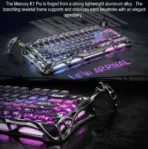GravaStar Mercury K1 Pro Cyberpunk Special Edition 75% Tri-Mode Mechanical Keyboard With FR4 Plate,  x Kailh Speedy Mint Linear Switches , Dual RGB Zones, 8000mAh Battery, PBT Keycaps, Aluminum Alloy Exoskeleton  - Image 2