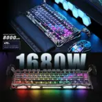 GravaStar Mercury K1 Pro Cyberpunk Special Edition 75% Tri-Mode Mechanical Keyboard With FR4 Plate,  x Kailh Speedy Mint Linear Switches , Dual RGB Zones, 8000mAh Battery, PBT Keycaps, Aluminum Alloy Exoskeleton  - Image 4