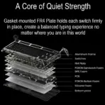 GravaStar Mercury K1 Pro Cyberpunk Special Edition 75% Tri-Mode Mechanical Keyboard With FR4 Plate,  x Kailh Speedy Mint Linear Switches , Dual RGB Zones, 8000mAh Battery, PBT Keycaps, Aluminum Alloy Exoskeleton  - Image 5