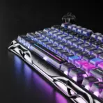 GravaStar Mercury K1 Pro Cyberpunk Special Edition 75% Tri-Mode Mechanical Keyboard With FR4 Plate,  x Kailh Speedy Mint Linear Switches , Dual RGB Zones, 8000mAh Battery, PBT Keycaps, Aluminum Alloy Exoskeleton  - Image 12