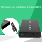 3.5" HDD Enclosure, USB3.0 To SATA External Hard Drive Aluminum Alloy Enclosure Adapter - 5GBps Transfer Rate - Tool Free - JMS578 bridge controller Chip - BLACK - Image 3