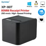 Xprinter  XP-80T POS Thermal Receipt Printer, 80mm , Auto Cutter, Cash Drawer Connection Port, USB / USB+Lan Interface, Support Windows/Mac/Linux, Restaurant Kitchen Printer for ESC/POS - With 1 roll Paper