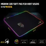 Genius GX-PAD 500S  RGB Gaming Mouse Pad , Included 1.8m USB Cable -  3 Dynamic RGB modes and 7 Static lighting modes - Premium Smooth Surface, Non-Slip Rubber Base - 450 x 400 x 3mm