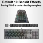 A4TECH FS100 Hot-Swappable Mechanical Keyboard, 3-Pin & 5-Pin Switch Support, N-Key Rollover, 10 Backlit Effects, 4M Memory, Windows/Mac Compatible  - Image 4