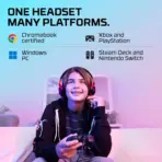 HyperX Cloud Mini Wired Gaming Headset for Kids ; Volume level below 85dB ; Immersive audio ; Durable tuck-away boom microphone ; Lightweight comfort ; Adjustable, rotating earcups ; Multiplatform compatibility | BLACK & RED - Image 3