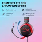 HyperX Cloud Mini Wired Gaming Headset for Kids ; Volume level below 85dB ; Immersive audio ; Durable tuck-away boom microphone ; Lightweight comfort ; Adjustable, rotating earcups ; Multiplatform compatibility | BLACK & RED - Image 4