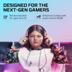 HyperX Cloud Mini Wired Gaming Headset for Kids ; Volume level below 85dB ; Immersive audio ; Durable tuck-away boom microphone ; Lightweight comfort ; Adjustable, rotating earcups ; Multiplatform compatibility | BLACK & RED - Image 6