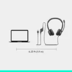 Logitech H390 USB Computer Headset With Digital Stereo Sound, 30mm Drivers, Noise-Canceling Rotating Microphone, Inline Volume & Mute Controls, Leatherette Cushions, Plug-And-Play USB Connection, PC/Mac/Laptop | Black  981-000803 - Image 7