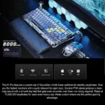 GravaStar Mercury K1 Pro Interstellar 75% Tri-Mode Connectivity Mechanical Keyboard With Gasket Mount,  x Kailh Speedy Mint Linear Switches, Dual RGB, PBT Keycaps, 8000mAh Battery,  Aluminum Alloy Exoskeleton, for Windows / macOS | Silver Edition - Image 5