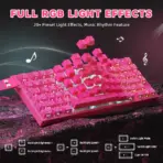 ATTACK SHARK R82 HE 75% Wired Magnetic Gaming Keyboard With 8000Hz Polling Rate, 0.005mm Rapid Trigger Accuracy, 256KHz Scan Rate, 5-Layer Sound Damping, And RGB Backlight | Rose Contour - Image 6