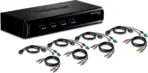 TRENDnet 4-Port USB PS/2 Audio KVM Switch Kit With VGA Support Up To 2048×1536, Independent Audio Switching, Manage 4 Computer, Hot Keys, 2-Way Audio, And Complete Cable Set | TK-423K  - Image 5