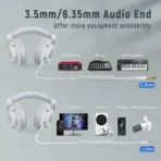 FIFINE H8 Professional Wired Studio Monitor Headphones White – 50mm Drivers, 20Hz-20kHz, Passive Noise Canceling, Detachable Cables, Comfortable Over-Ear Design - Image 5