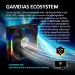 GAMDIAS AEOLUS P2-1201 120mm ARGB PC Case Fan, Cable-less Daisy Chain Connection, Dual Infinity Mirror Lighting, Swappable Fan Blade for Reverse Airflow, Performance 30mm Thick - ONE FAN - Image 3