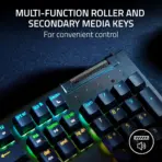 Razer BlackWidow V4 X Gaming Keyboard Razer Green Mechanical Switches Clicky Full Size RGB Backlight 6 Macro Keys Media Roller Aluminum Top Case Durable Keycaps - Image 5