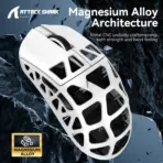 ATTACK SHARK R3 White Wireless Gaming Mouse – 46g, PAW3395 26K DPI, 8000Hz Polling, Tri-Mode BT/2.4G/Wired, Kailh GM 8.0, Lightweight CNC Magnesium Shell - Image 3