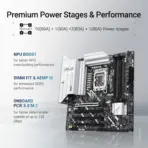 ASUS PRIME Z890M-PLUS WIFI Z890 LGA 1851 mATX motherboard, Intel® Core™ Ultra Series 2 Ready, Advanced AI PC-ready, 10+1+2+1 80A power stages, DDR5, PCIe® 5.0, USB Type-C®, 3x M.2, Wi-Fi 7, 2.5Gb LAN - Image 6