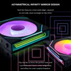 Lian Li UNI Fan SL-Infinity Wireless 120 - Triple Pack (Reverse Blade) - 2.4 GHz Wireless Signal ARGB Fan Control - Double Infinity Mirror - Low Noise - Controller Included - Black - Image 6