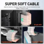 AsiaHorse 16AWG 6KIT DOUBLE White Sleeved PSU Cable Extension Kit – 24-Pin ATX, Dual 4+4 CPU EPS, 3x PCI-E 6+2, Gold-Plated Terminals, 300mm, High-Density PET Braided - Image 4