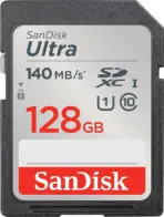 SanDisk 128GB Ultra SDXC UHS-I Memory Card - Up to 140MB/s, C10, U1, Full HD, SD Card