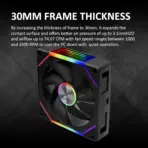 GAMDIAS AEOLUS P2-1201 120mm ARGB PC Case Fan, Cable-less Daisy Chain Connection, Dual Infinity Mirror Lighting, Swappable Fan Blade for Reverse Airflow, Performance 30mm Thick - ONE FAN - Image 6