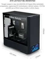 LIAN LI LANCOOL 207 Digital Black ATX/M-ATX Case, 6″ LCD Display, 4 PWM Fans, Mesh Panels, 360mm Radiator Support, GPU Anti-Sag Bracket, Front PSU Design - Image 8